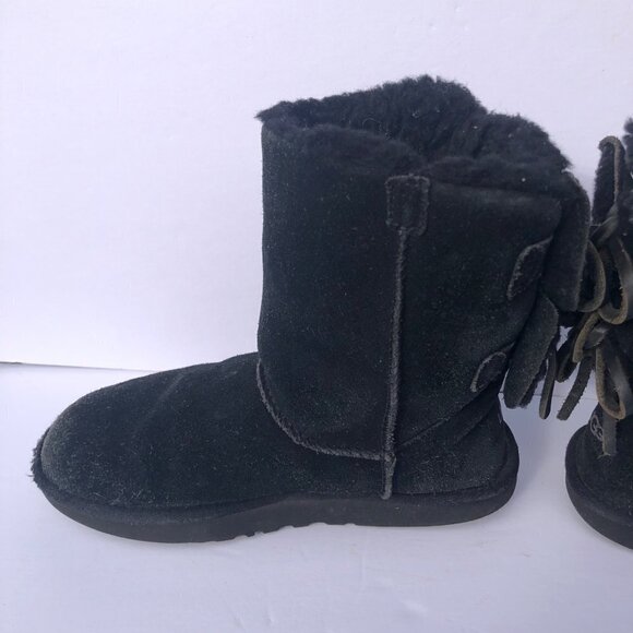 Ugg Australia Womens Classic‎ Double Bow Mini Boot Size 5 Black - Picture 2 of 11